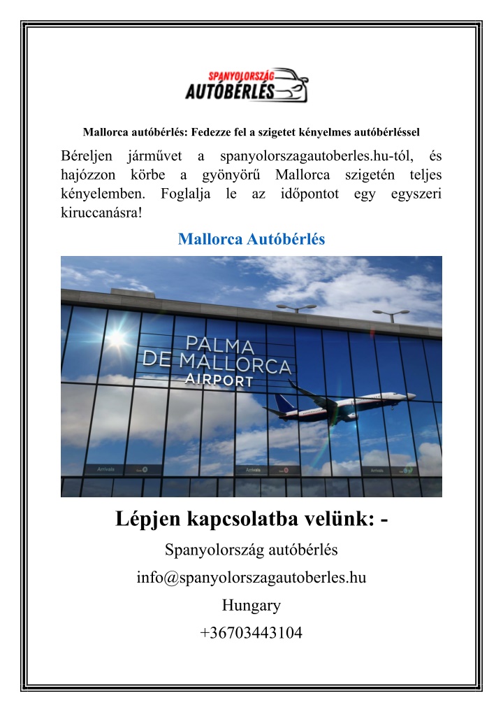 mallorca aut b rl s fedezze fel a szigetet
