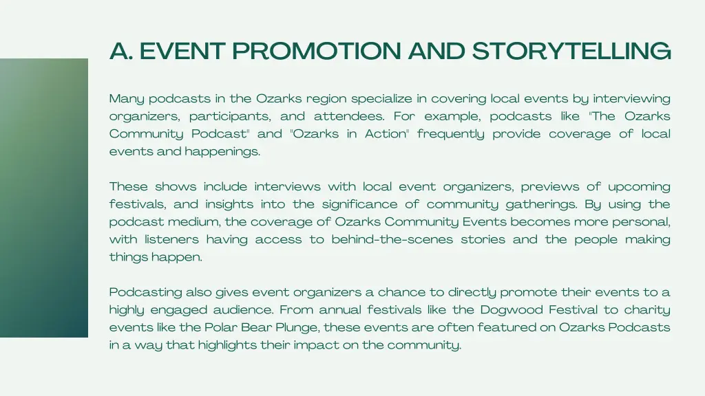 a event promotion and storytelling