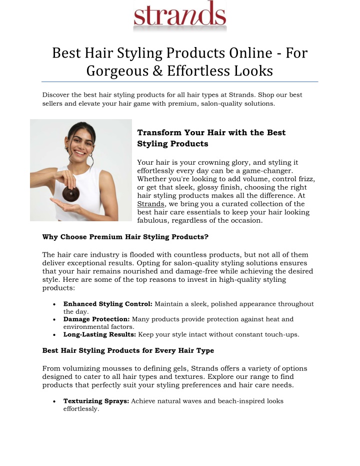 best hair styling products online for gorgeous