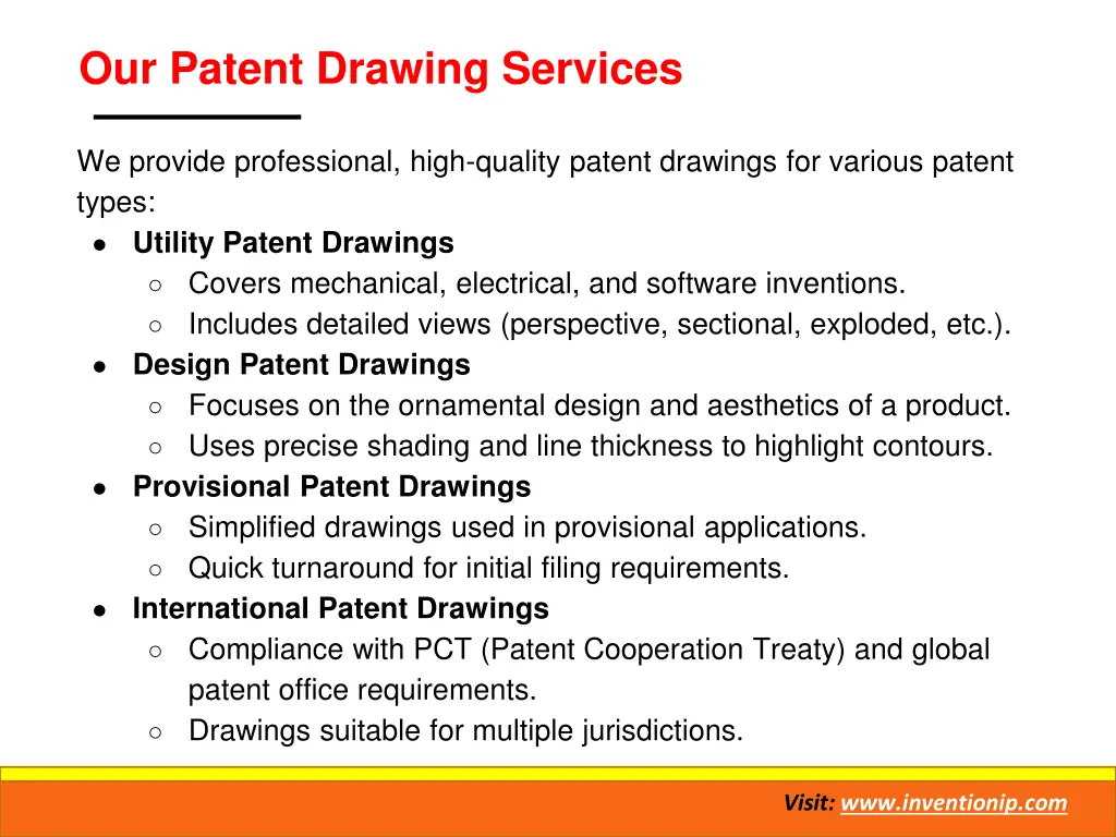 our patent drawing services