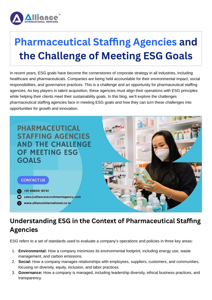 pharmaceutical sta ng agencies and the challenge