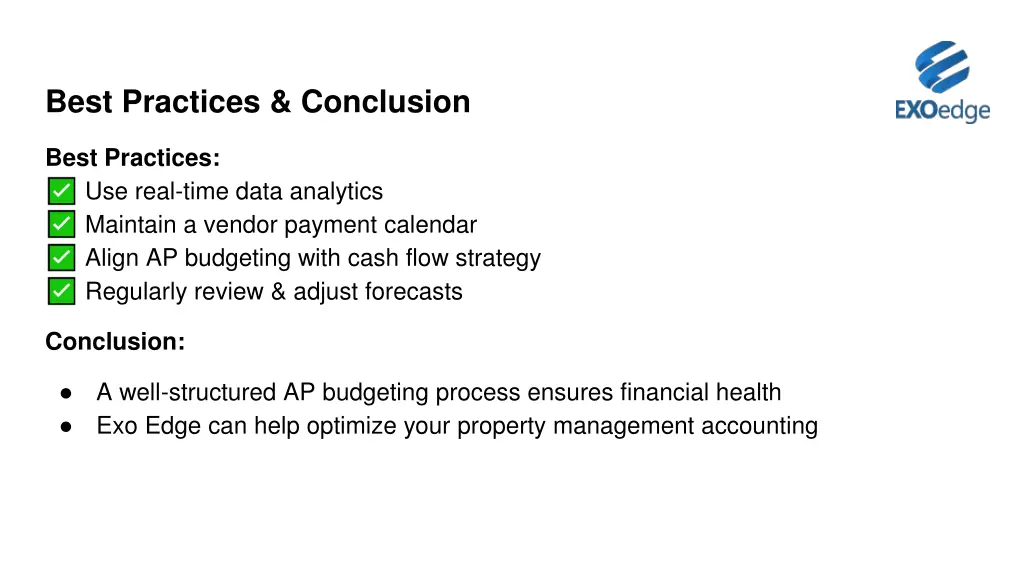 best practices conclusion