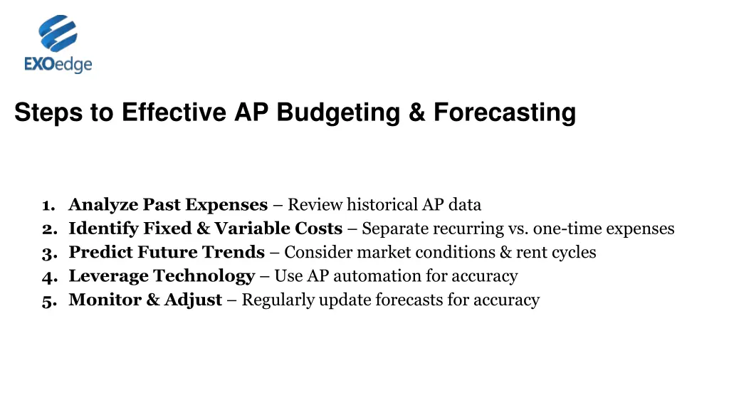 steps to effective ap budgeting forecasting