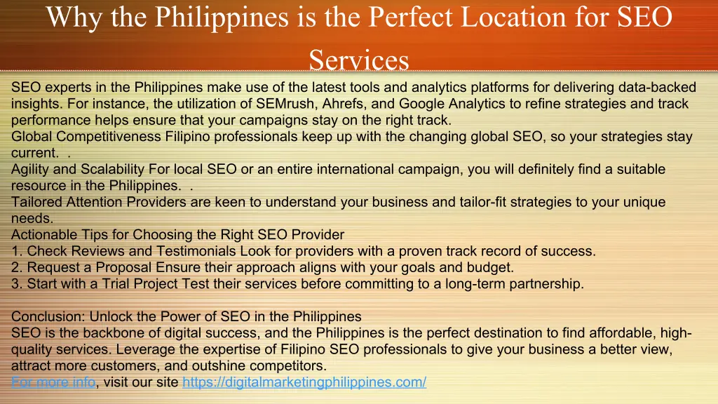 why the philippines is the perfect location 2