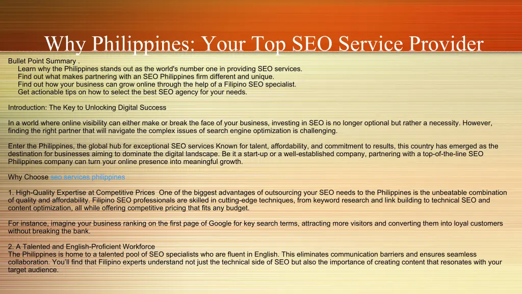 why philippines your top seo service provider 1
