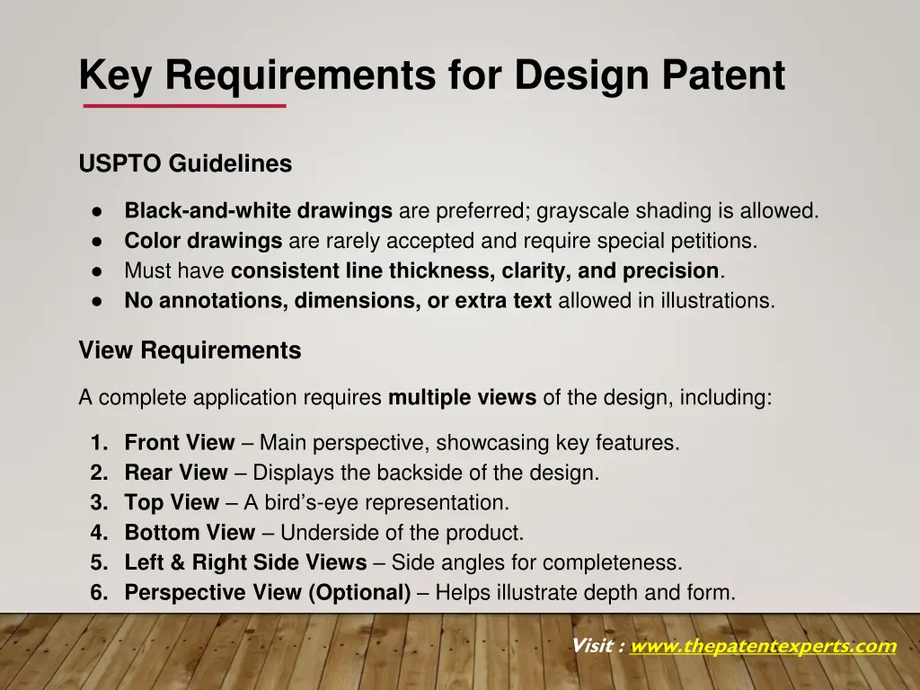 key requirements for design patent