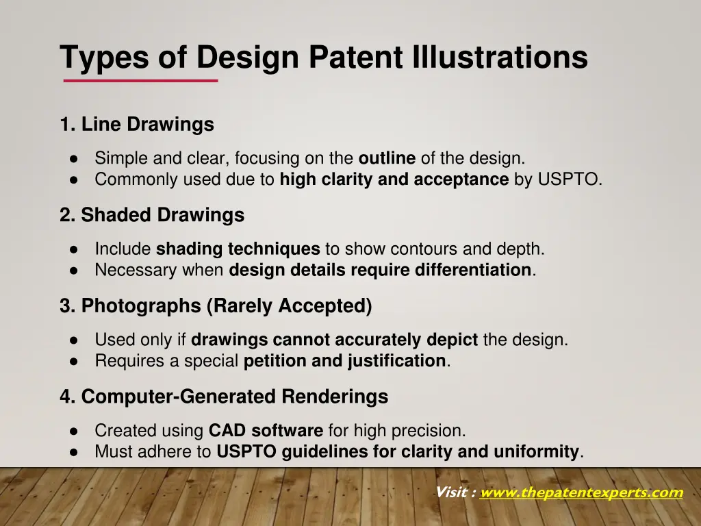 types of design patent illustrations