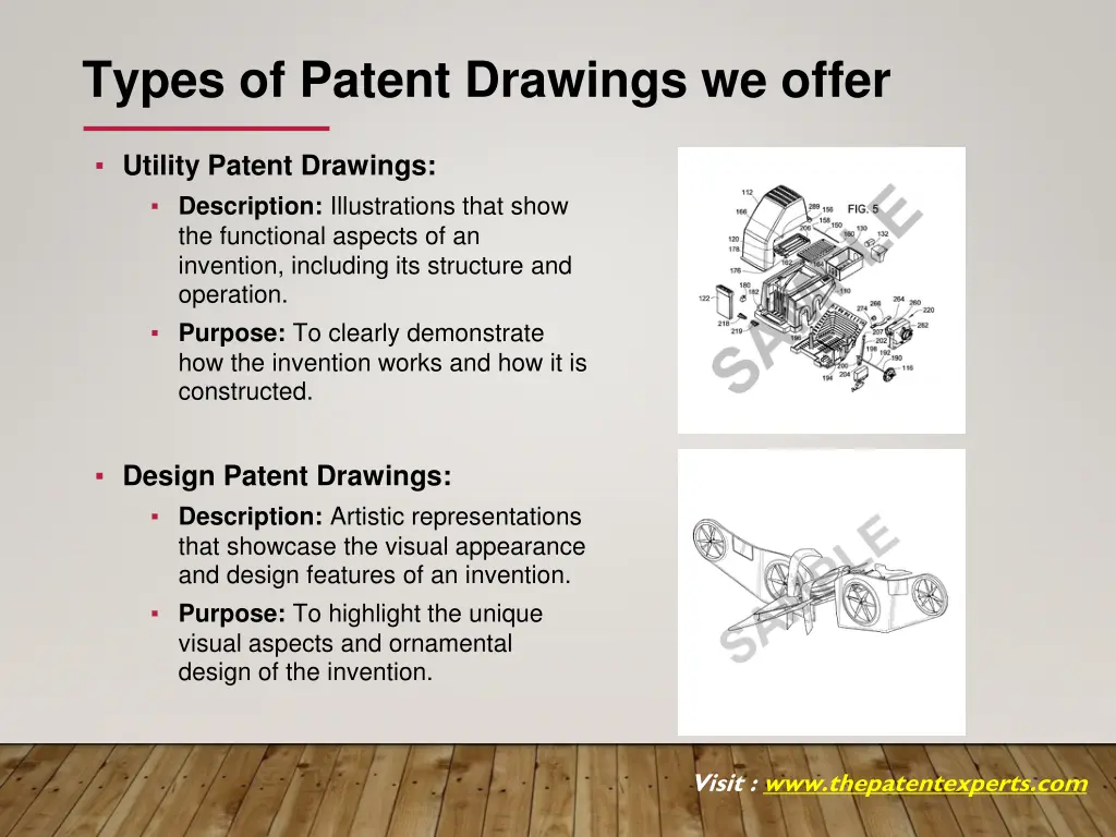 types of patent drawings we offer