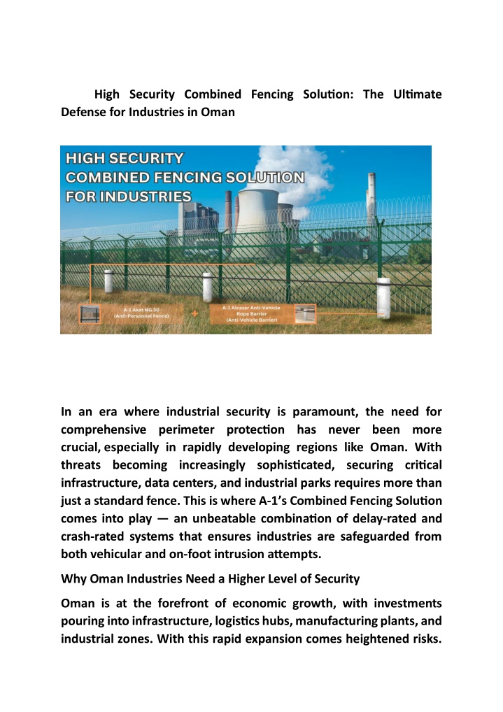 high security combined fencing solution