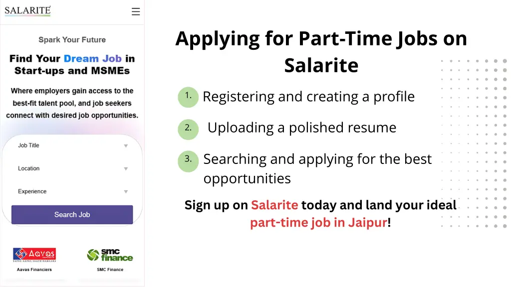 applying for part time jobs on salarite