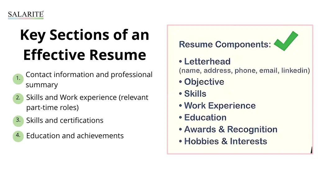 key sections of an effective resume