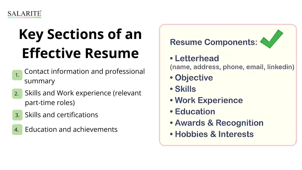 key sections of an effective resume