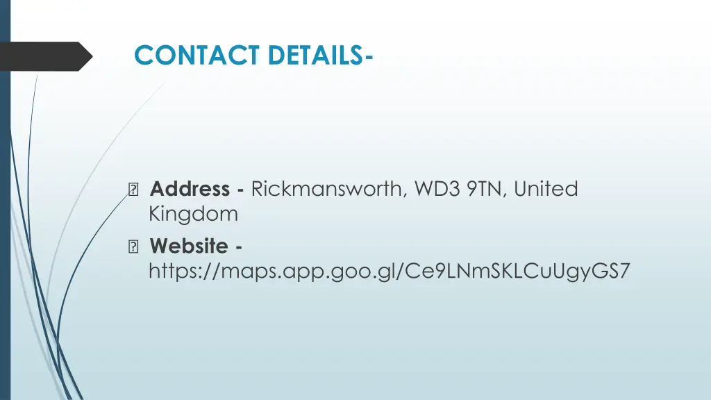 contact details