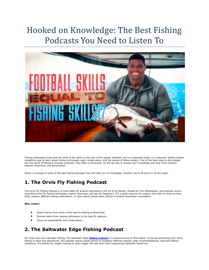 hooked on knowledge the best fishing podcasts