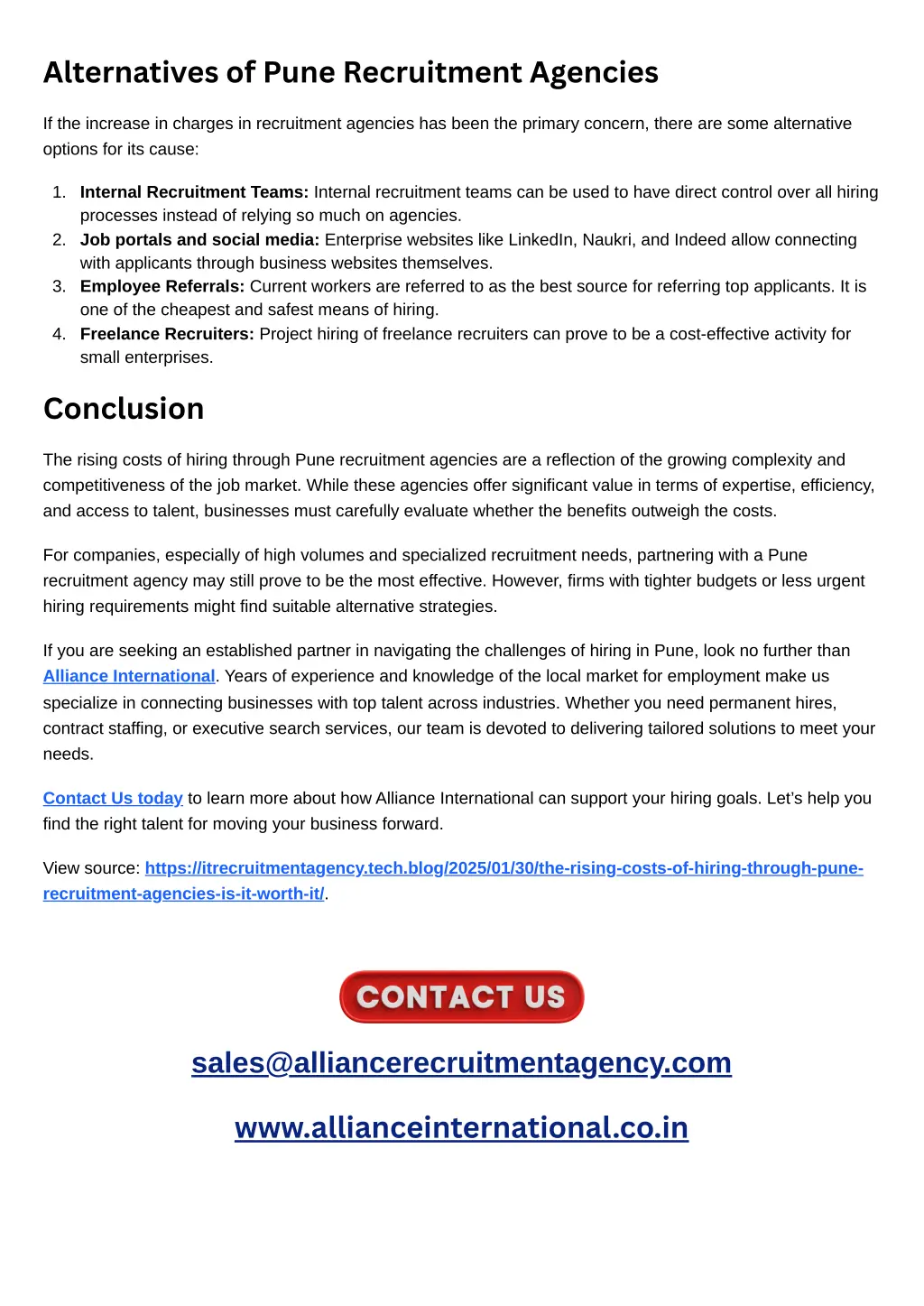 alternatives of pune recruitment agencies