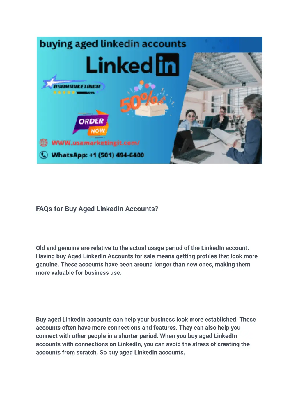 faqs for buy aged linkedin accounts