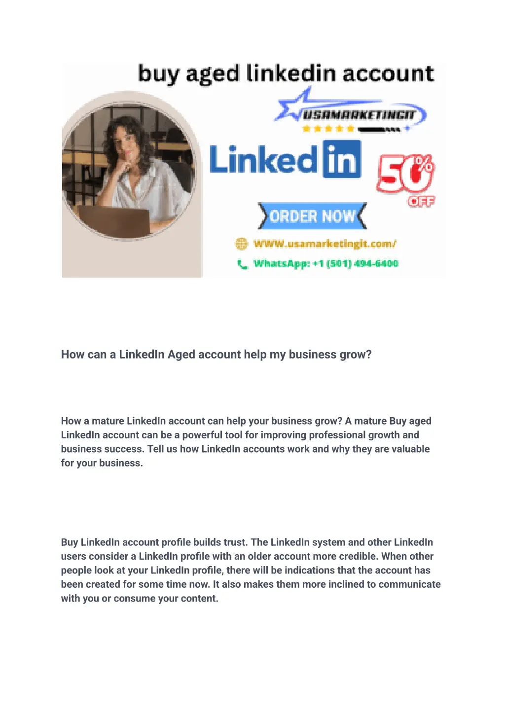 how can a linkedin aged account help my business