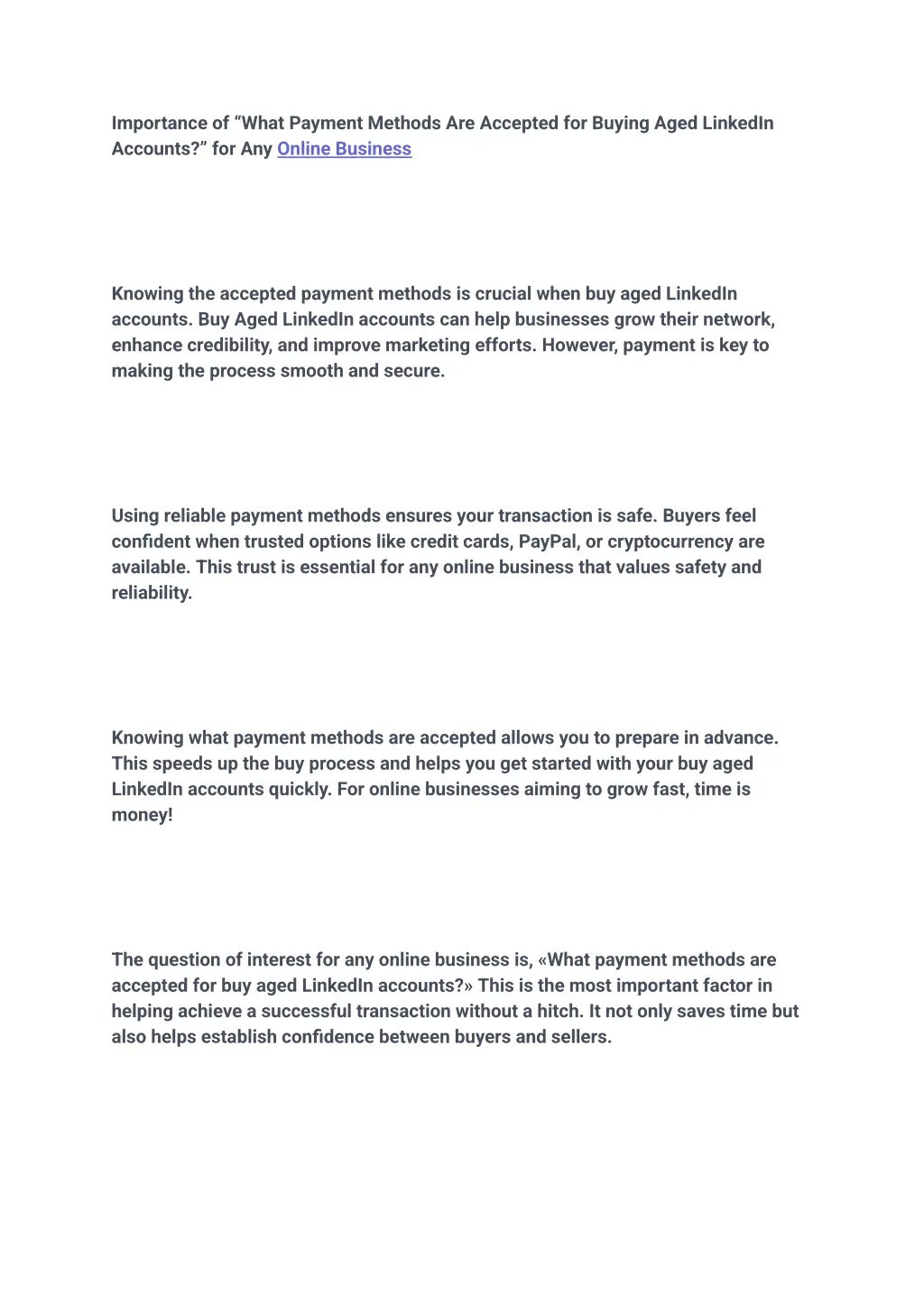 importance of what payment methods are accepted