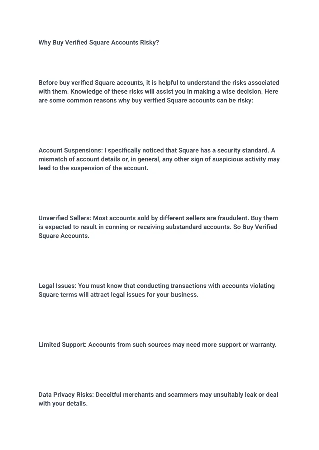 why buy verified square accounts risky