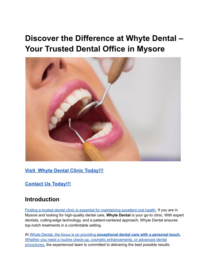 discover the difference at whyte dental your
