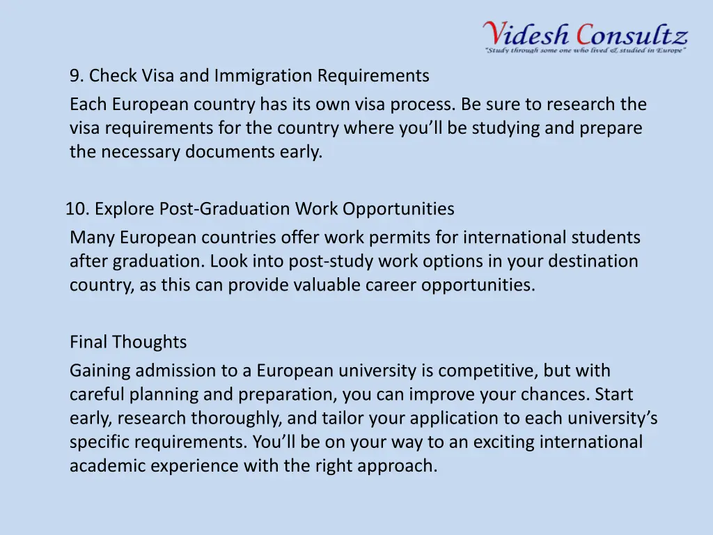 9 check visa and immigration requirements each