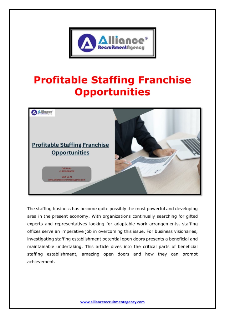 profitable staffing franchise opportunities