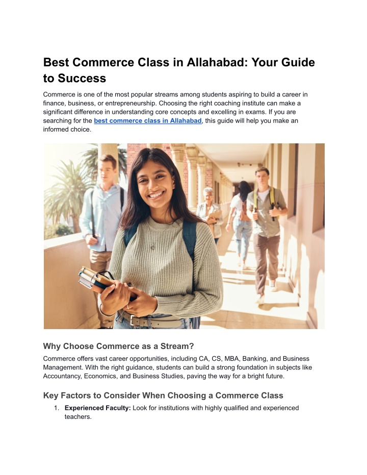 best commerce class in allahabad your guide
