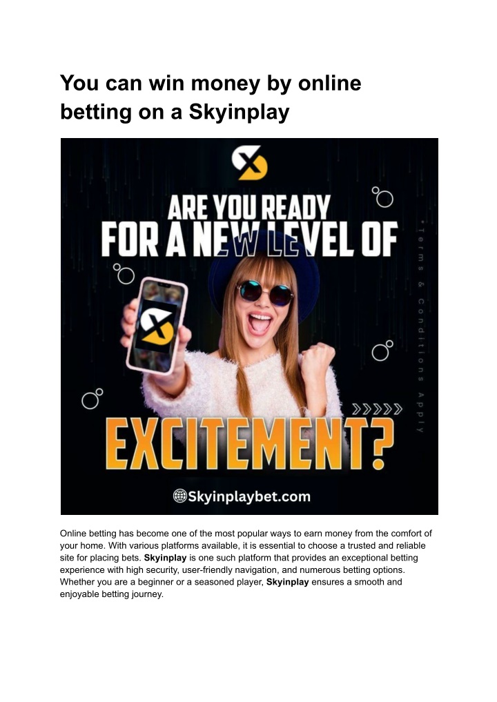 you can win money by online betting on a skyinplay