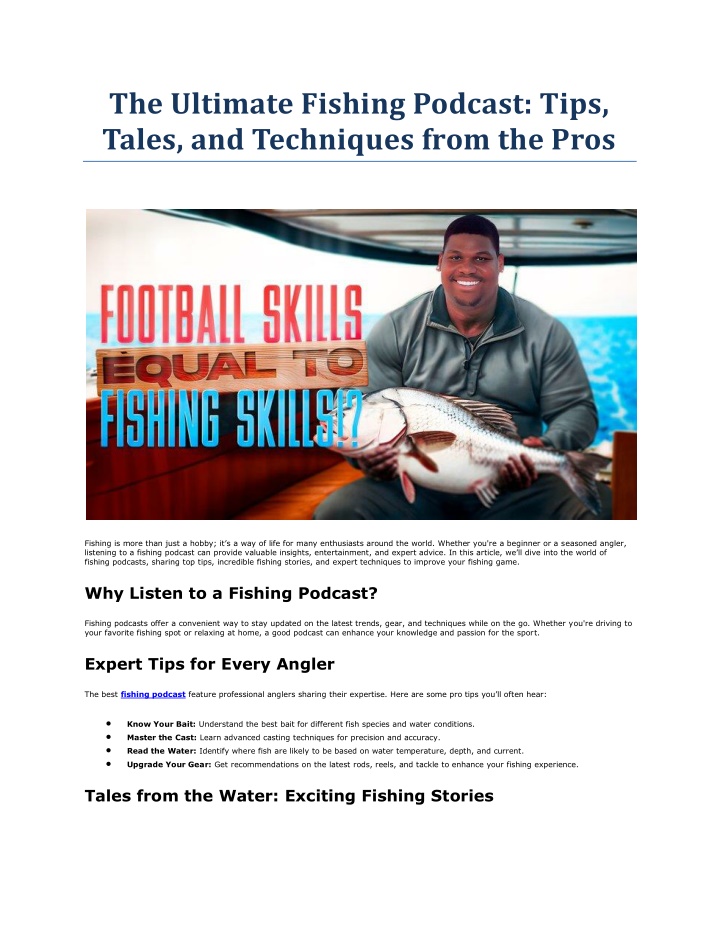 the ultimate fishing podcast tips tales