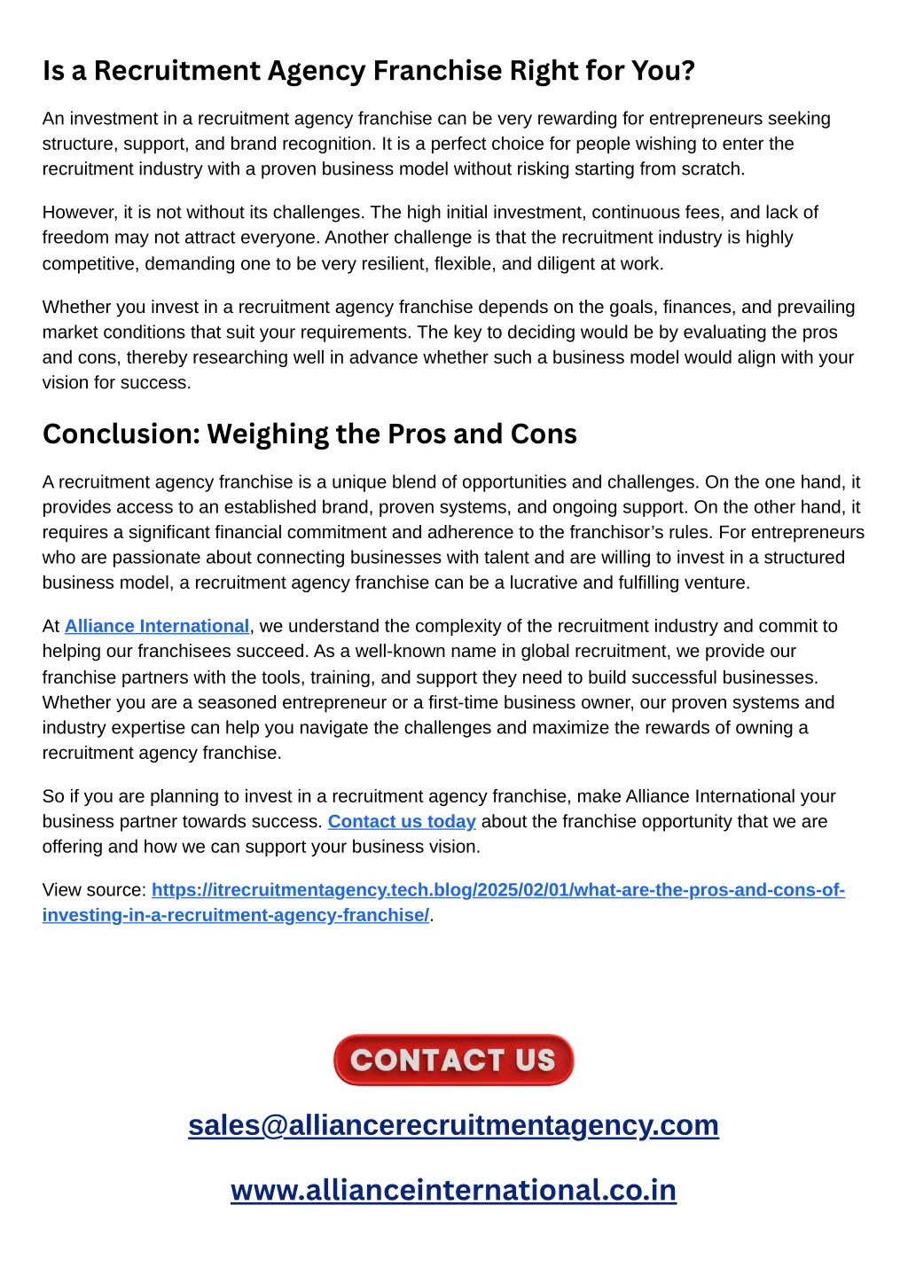 is a recruitment agency franchise right for you