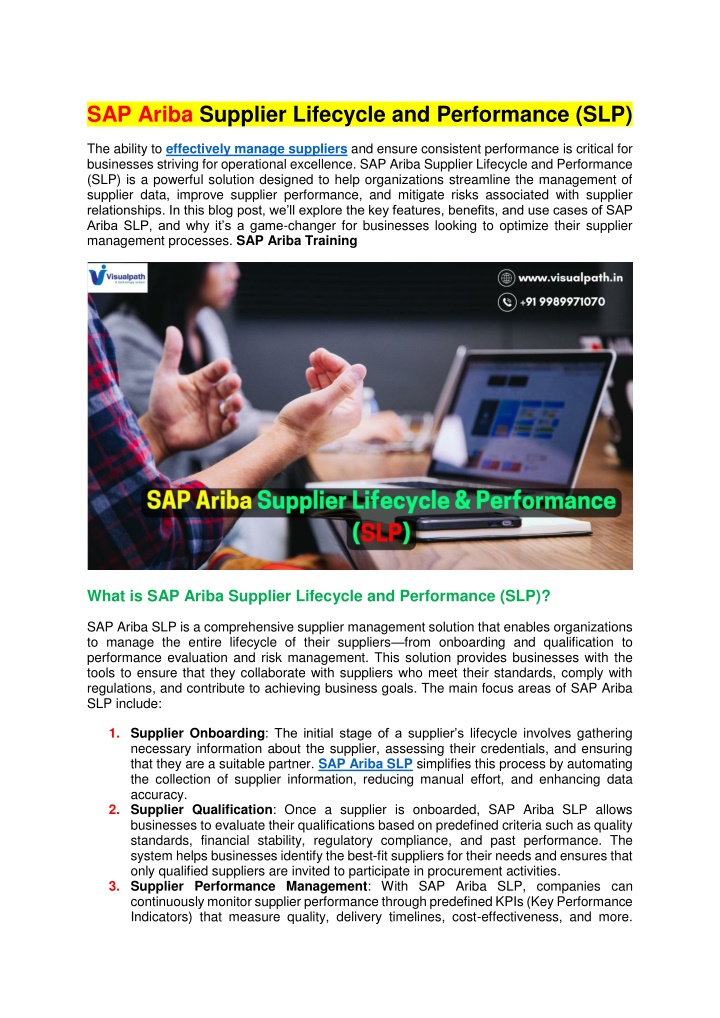 sap ariba supplier lifecycle and performance slp