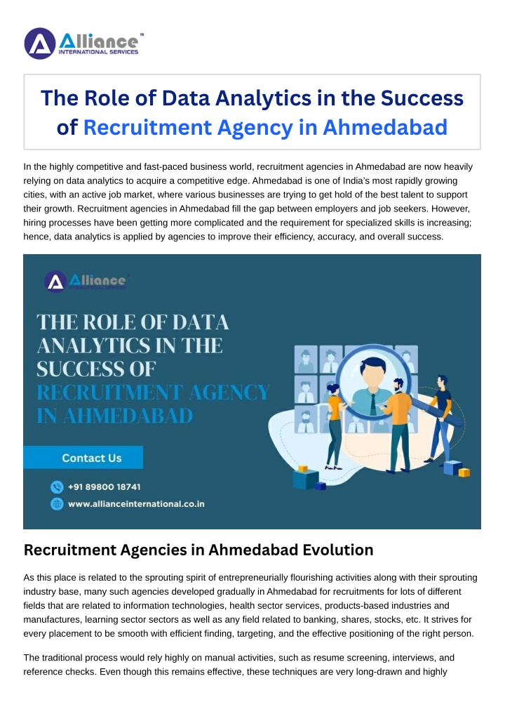 the role of data analytics in the success