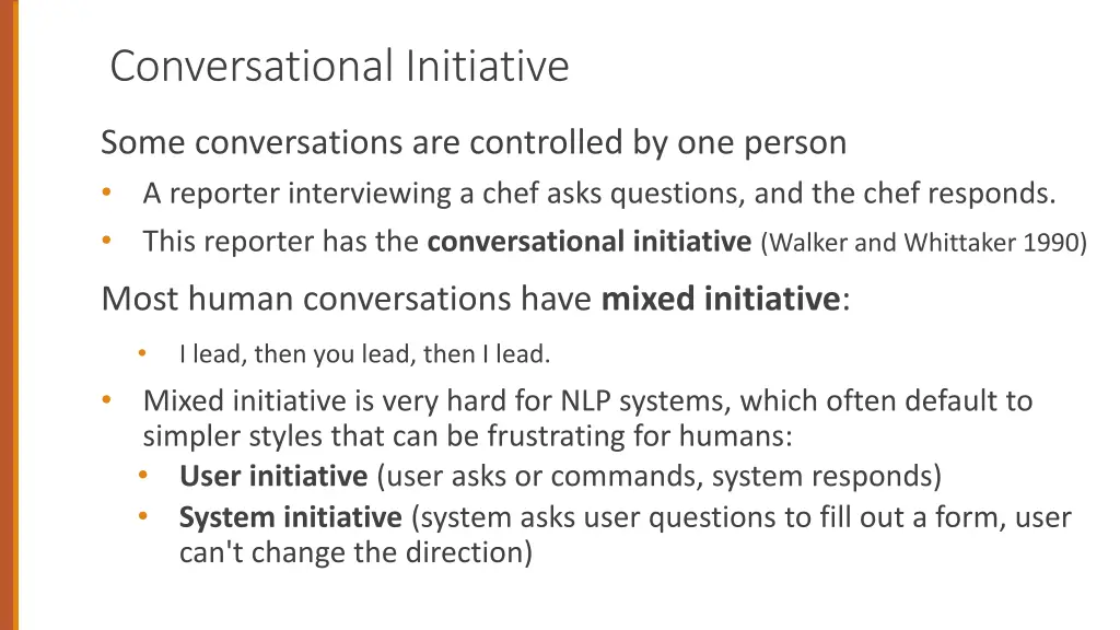 conversational initiative