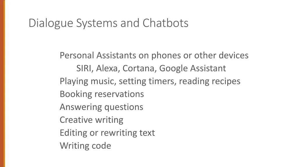dialogue systems and chatbots