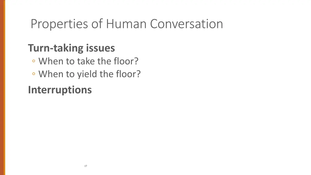 properties of human conversation 2