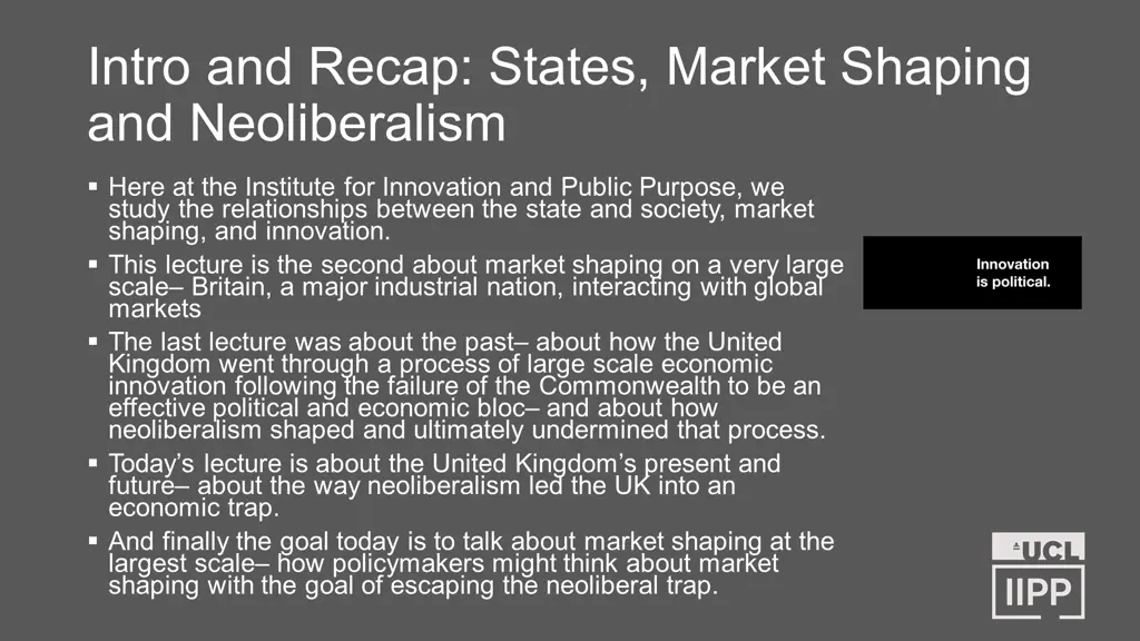 intro and recap states market shaping