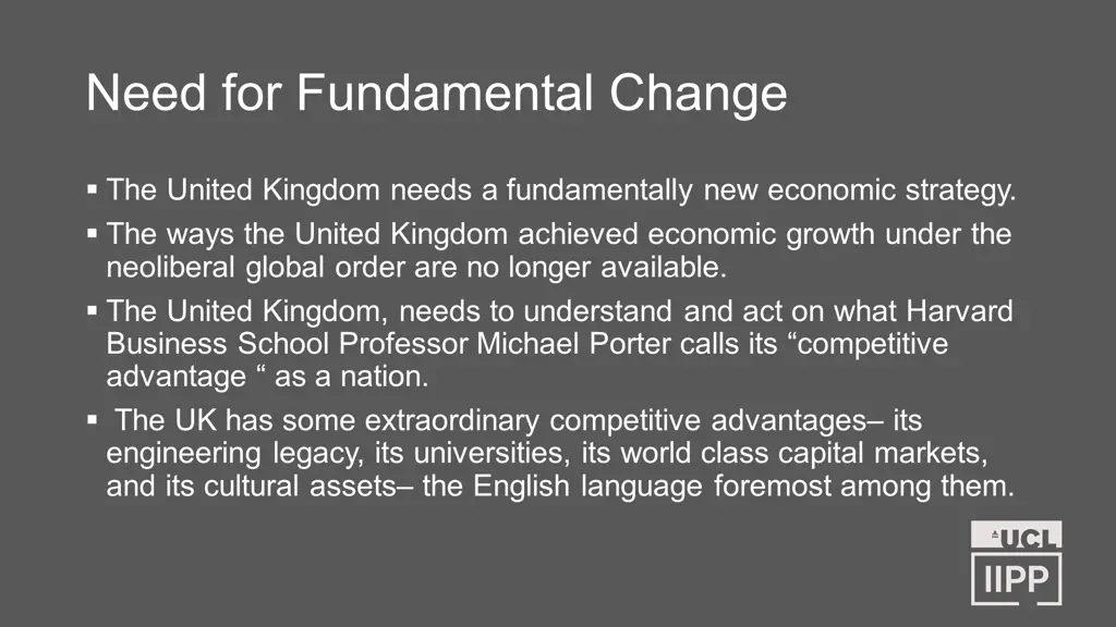 need for fundamental change