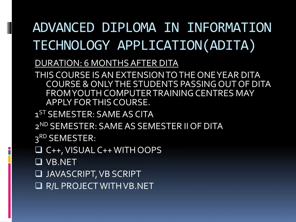 advanced diploma in information technology