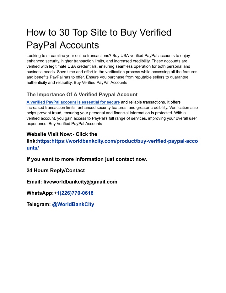 how to 30 top site to buy verified paypal accounts