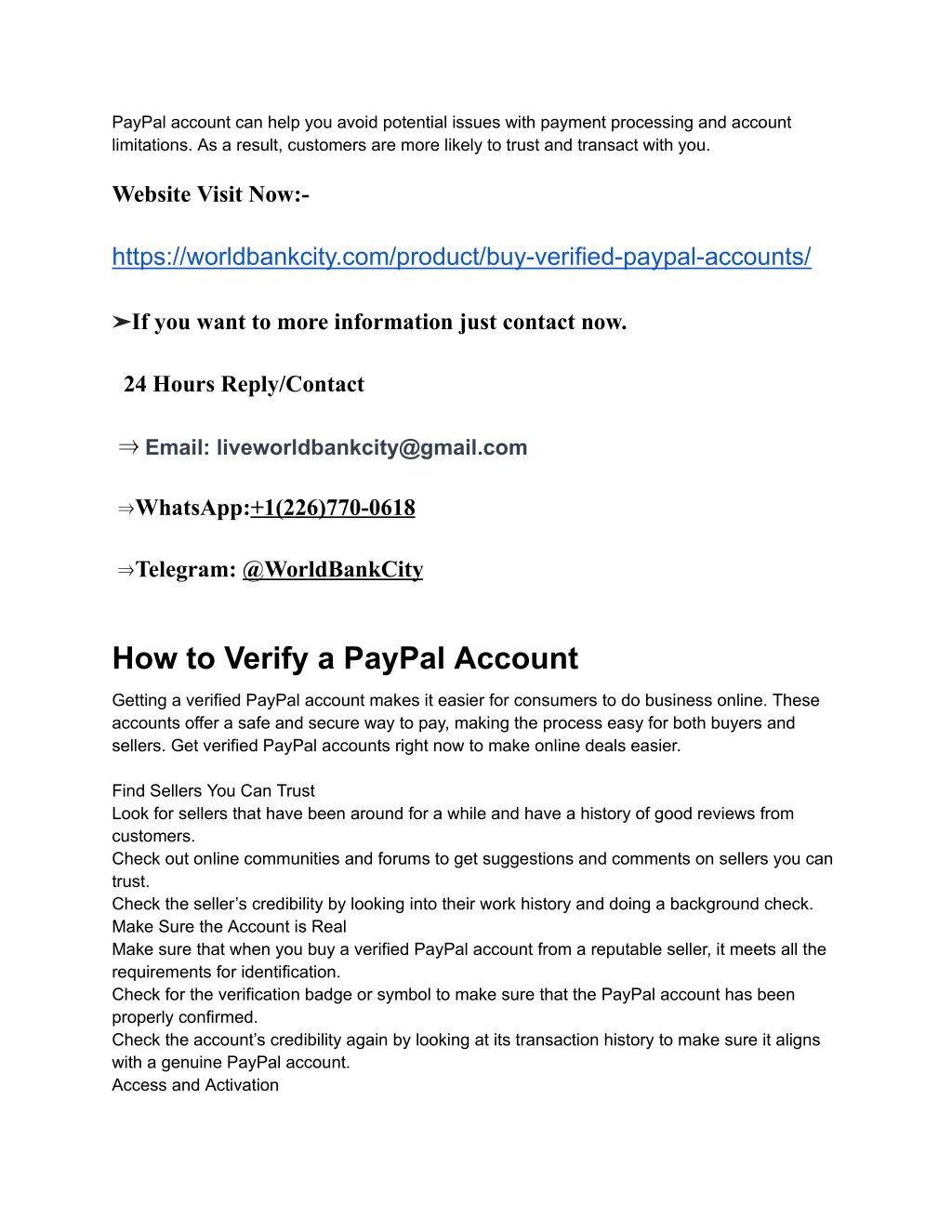 paypal account can help you avoid potential