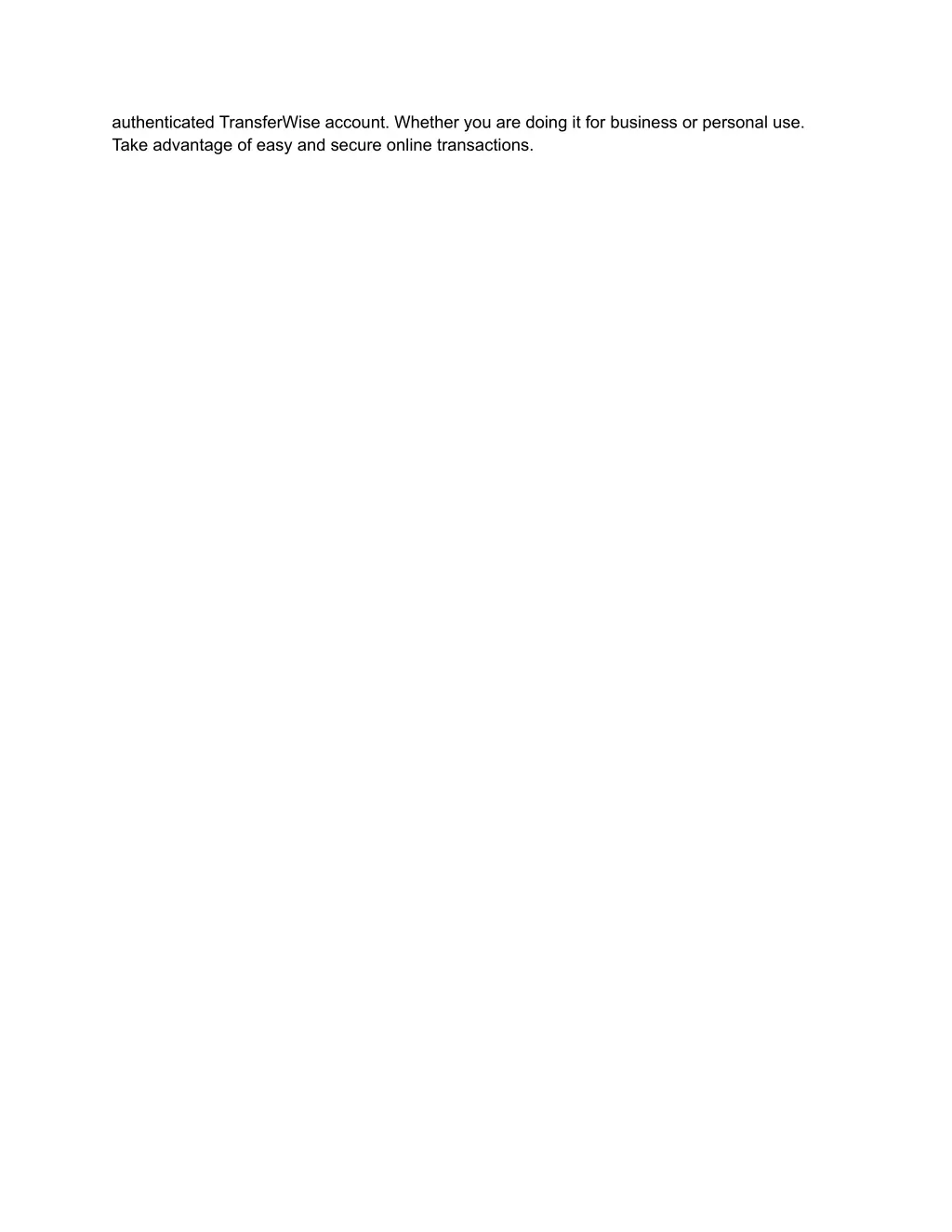 authenticated transferwise account whether