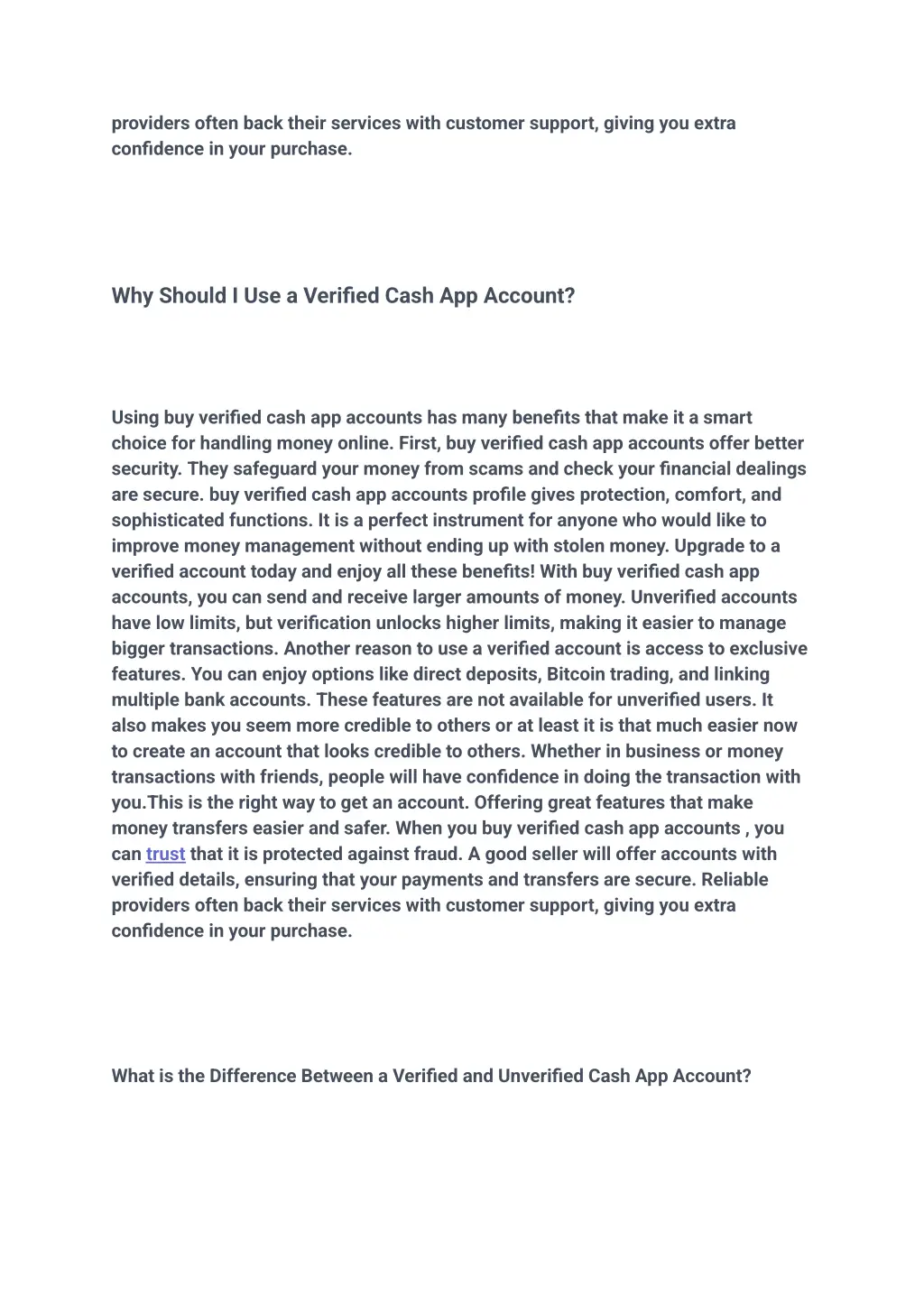 providers often back their services with customer