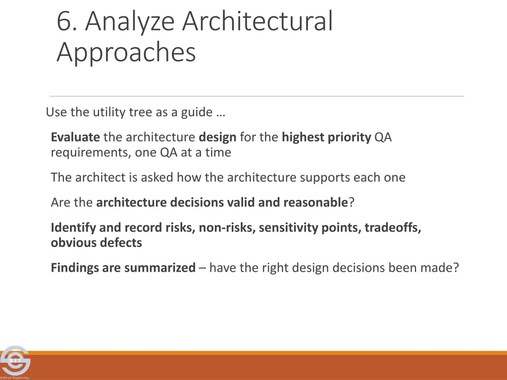 6 analyze architectural approaches