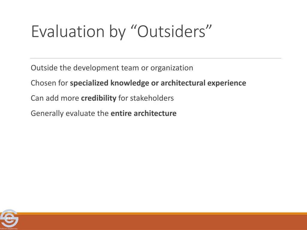 evaluation by outsiders