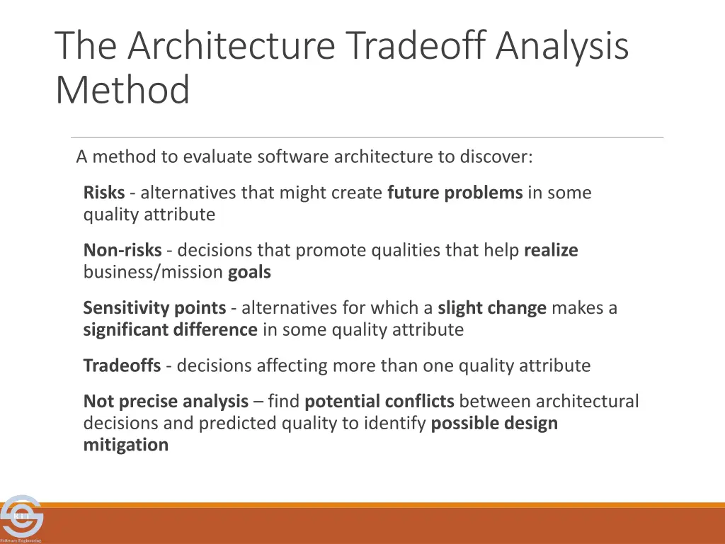 the architecture tradeoff analysis method