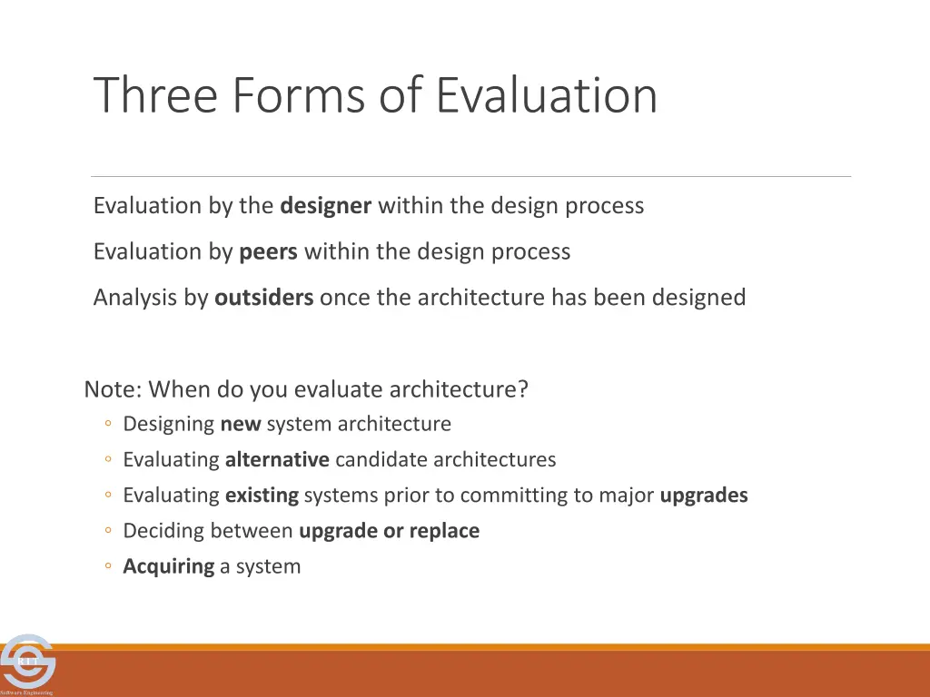 three forms of evaluation