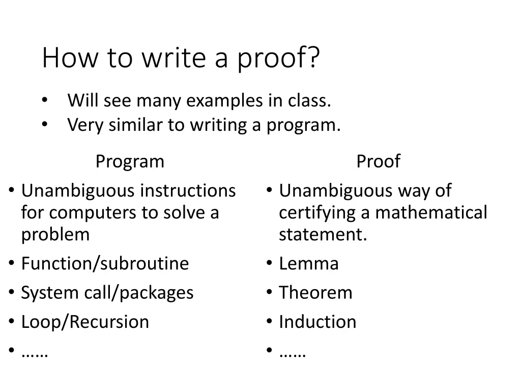 how to write a proof