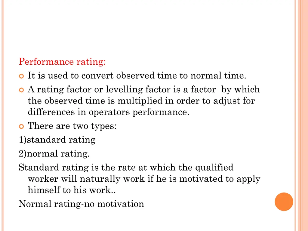 performance rating it is used to convert observed