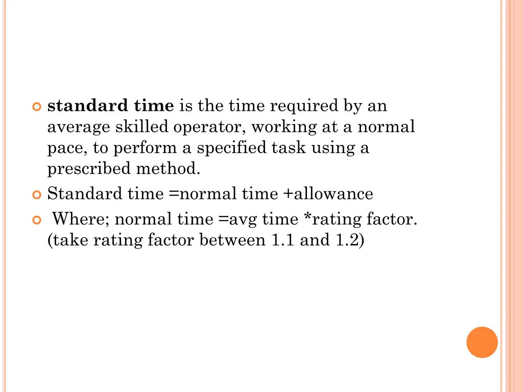 standard time is the time required by an average