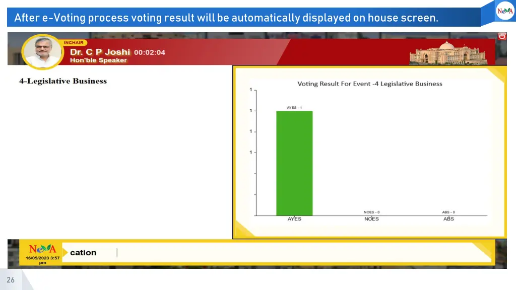 after e voting process voting result will